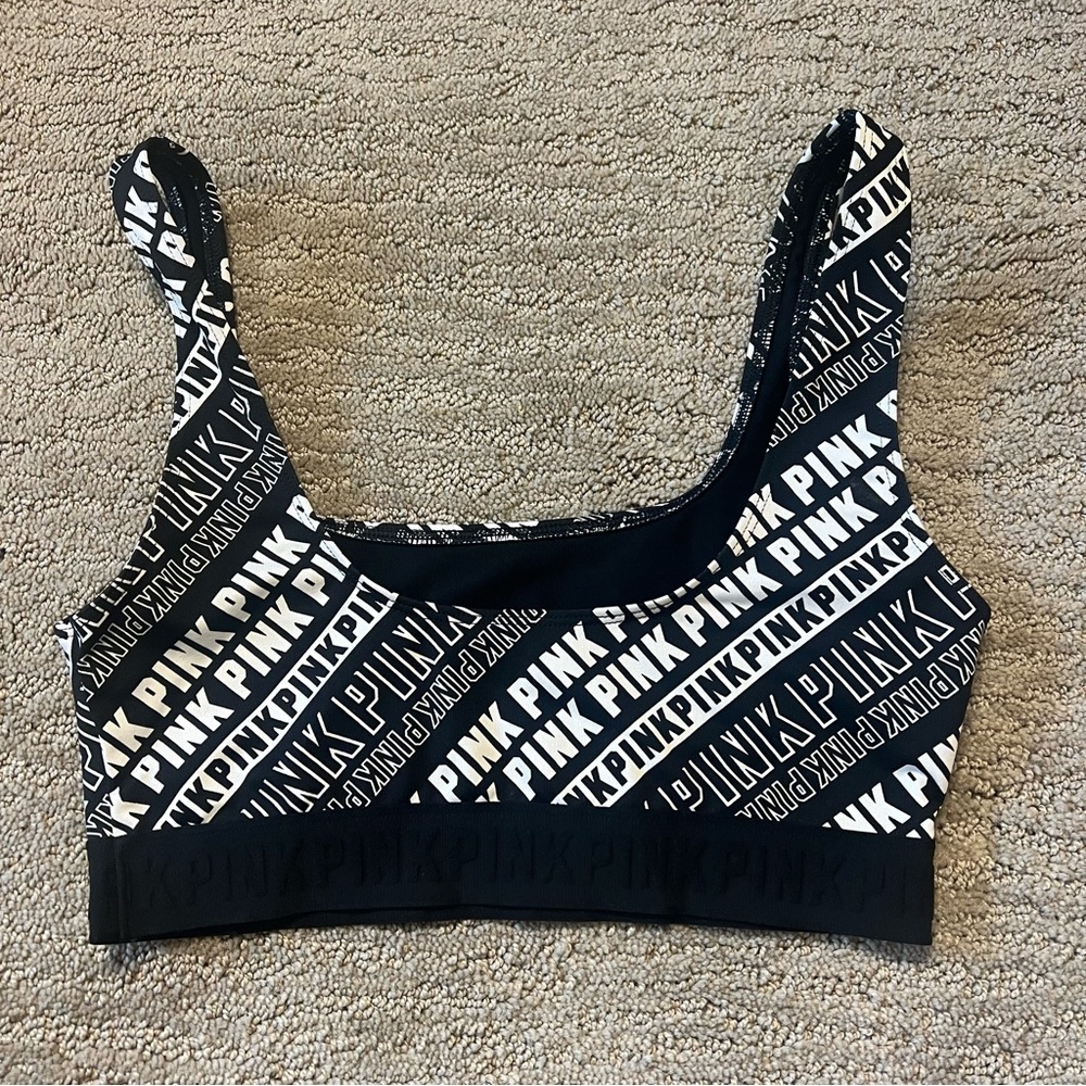 VS PINK logo print bralette size small
